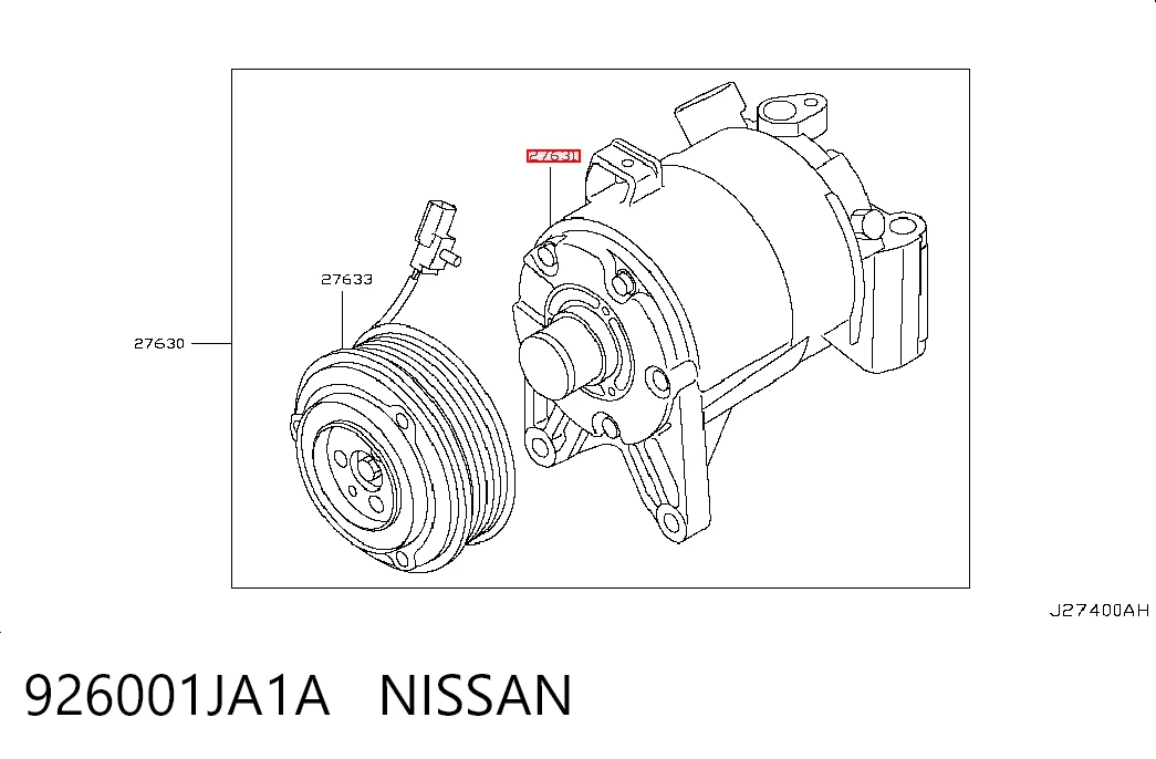 926001JA1A Nissan/Infiniti Compressor de aparelho de ar condicionado