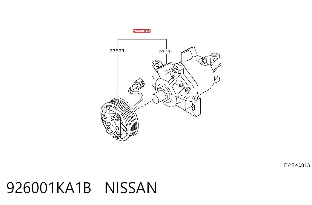 926001KA1B Nissan/Infiniti Compressor de aparelho de ar condicionado