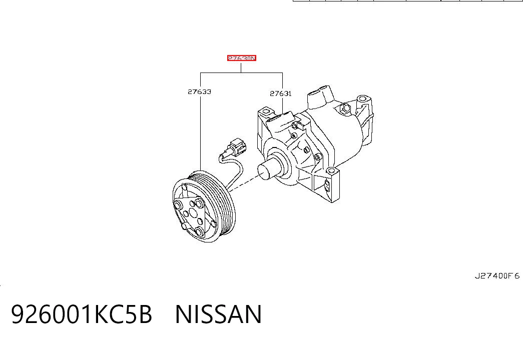 926001KC5B Nissan/Infiniti Compressor de aparelho de ar condicionado