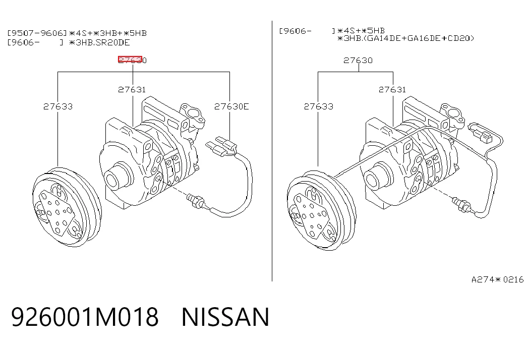 Compressor de aparelho de ar condicionado Nissan Micra  K10