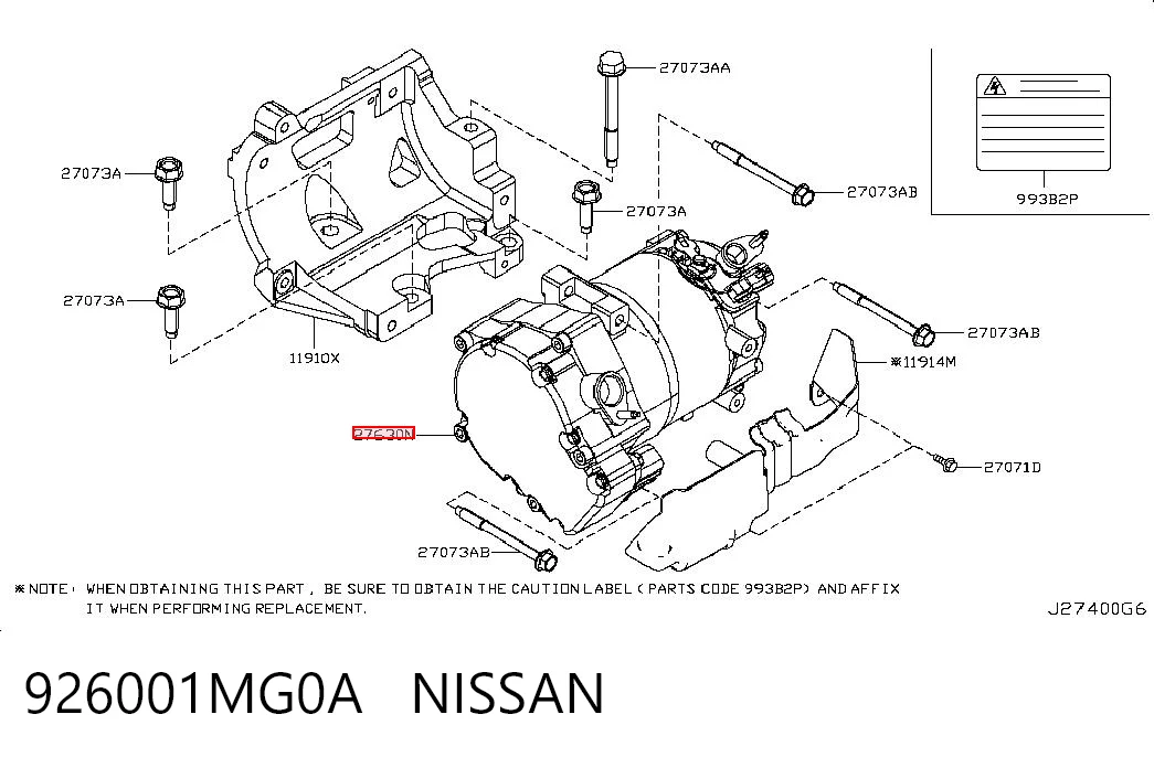 926001MG0A Nissan/Infiniti Compressor de aparelho de ar condicionado