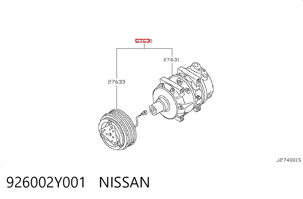 926002Y001 Nissan/Infiniti Compressor de aparelho de ar condicionado