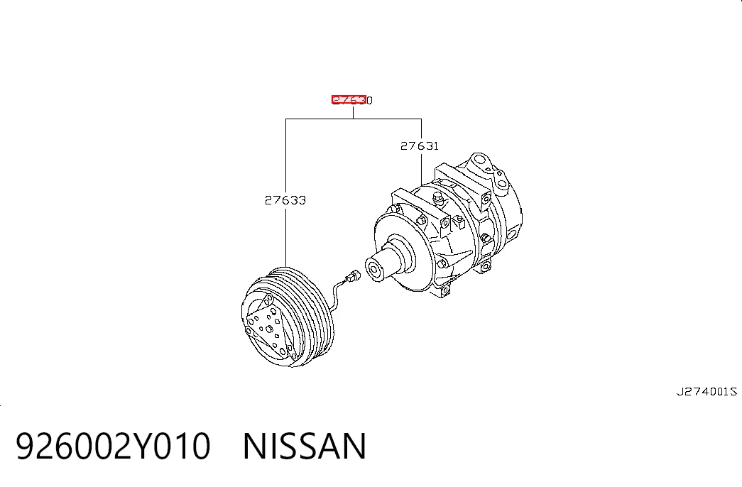 926002Y010 Nissan/Infiniti Compressor de aparelho de ar condicionado
