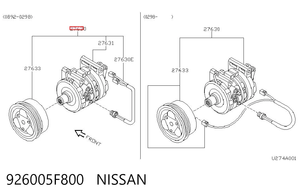 Compressor de aparelho de ar condicionado para Nissan Micra  K11