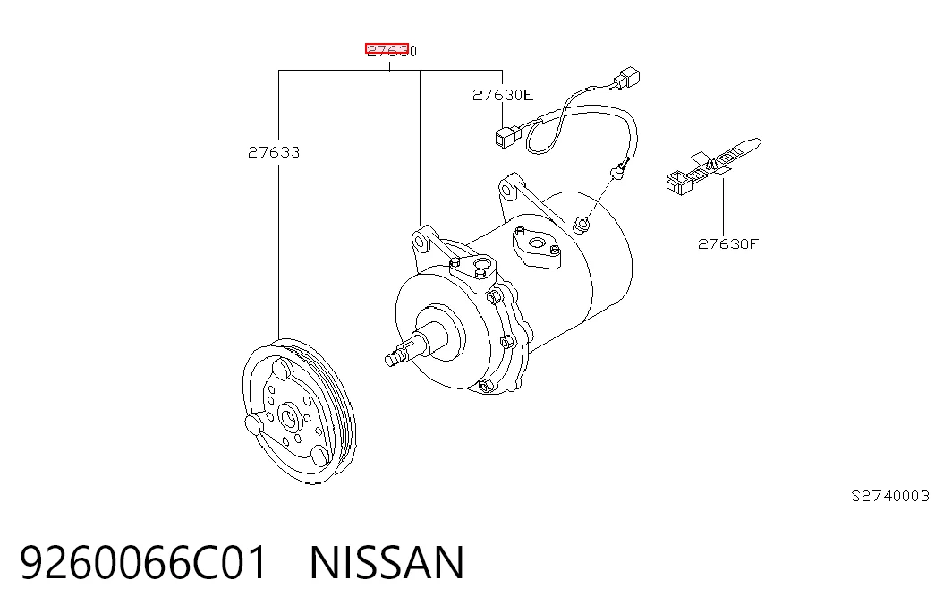 Compressor de aparelho de ar condicionado Nissan Terrano II R20
