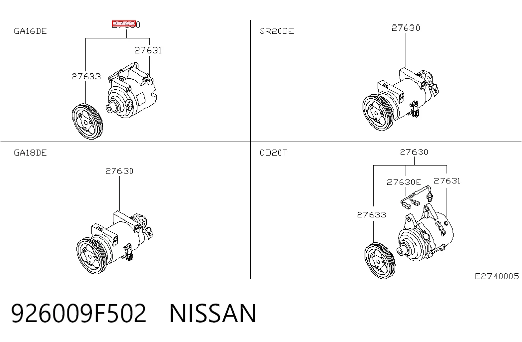 Compre Compressor de aparelho de ar condicionado Nissan Primera 