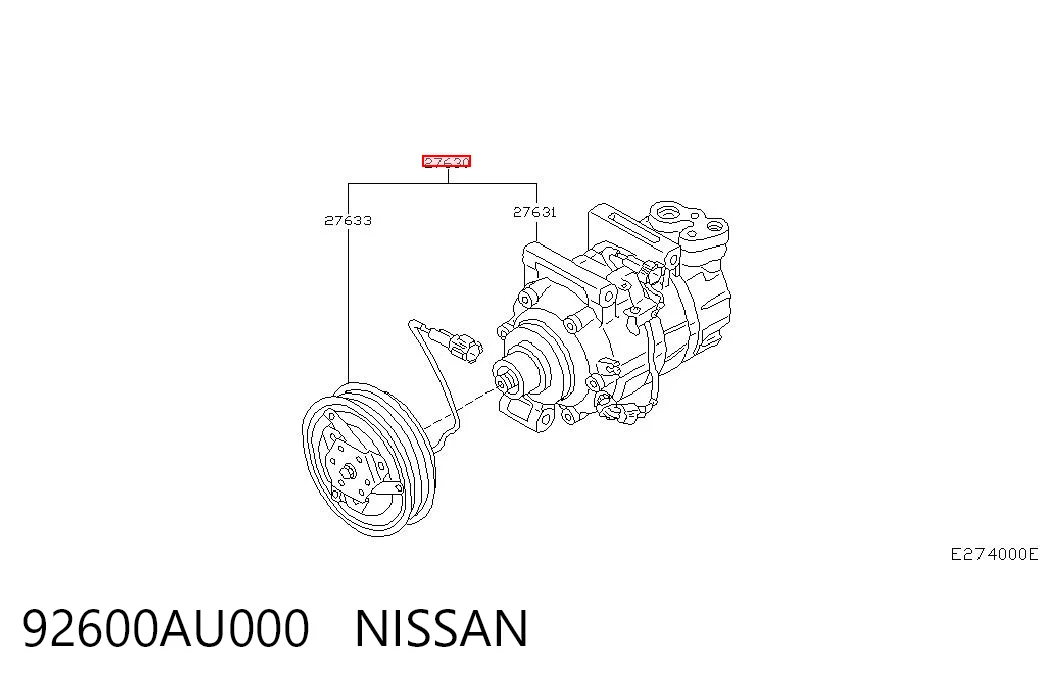92600AU000 Nissan/Infiniti Compressor de aparelho de ar condicionado