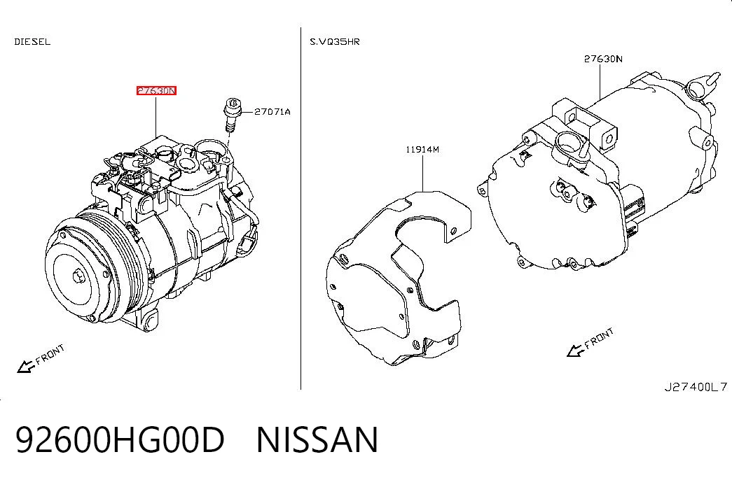 Compressor de aparelho de ar condicionado Infiniti Q50  V37 ao melhor preço