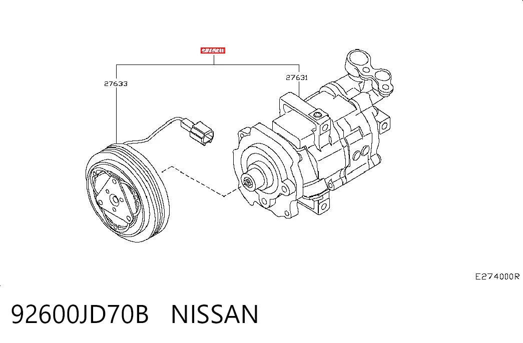 92600JD70B Nissan/Infiniti Compressor de aparelho de ar condicionado