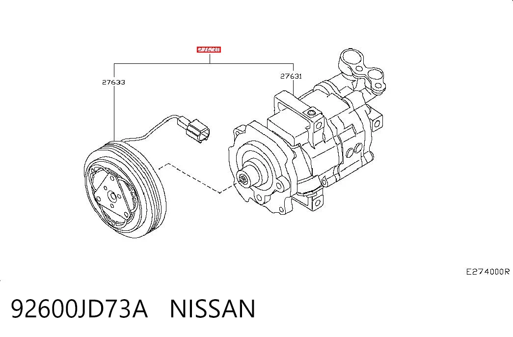 92600JD73A Nissan/Infiniti Compressor de aparelho de ar condicionado