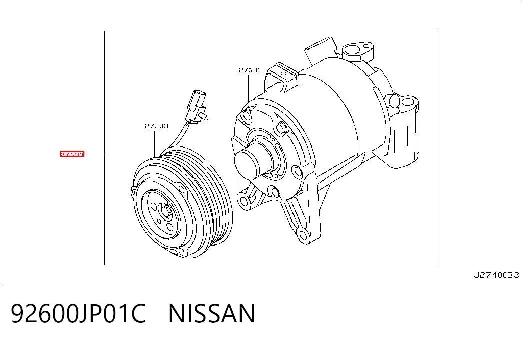 92600JP01C Nissan/Infiniti Compressor de aparelho de ar condicionado