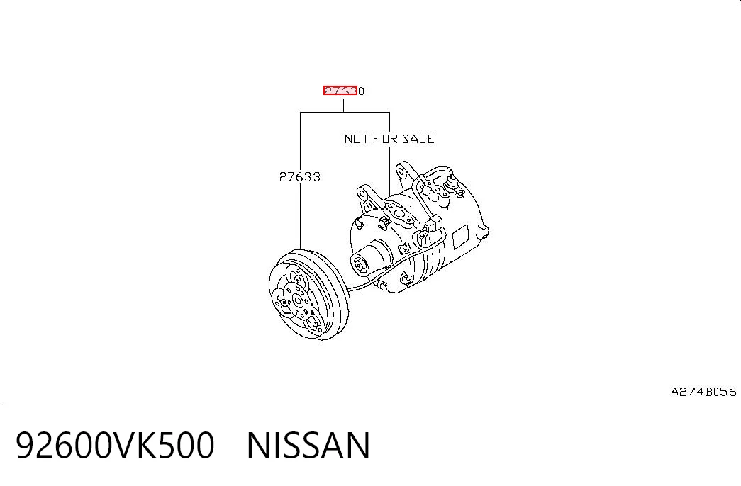92600VK500 Nissan/Infiniti Compressor de aparelho de ar condicionado