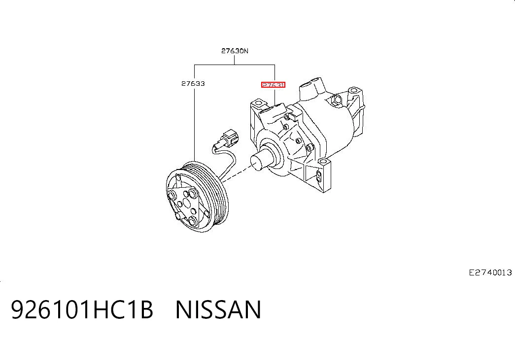 926101HC1B Nissan/Infiniti Compressor de aparelho de ar condicionado