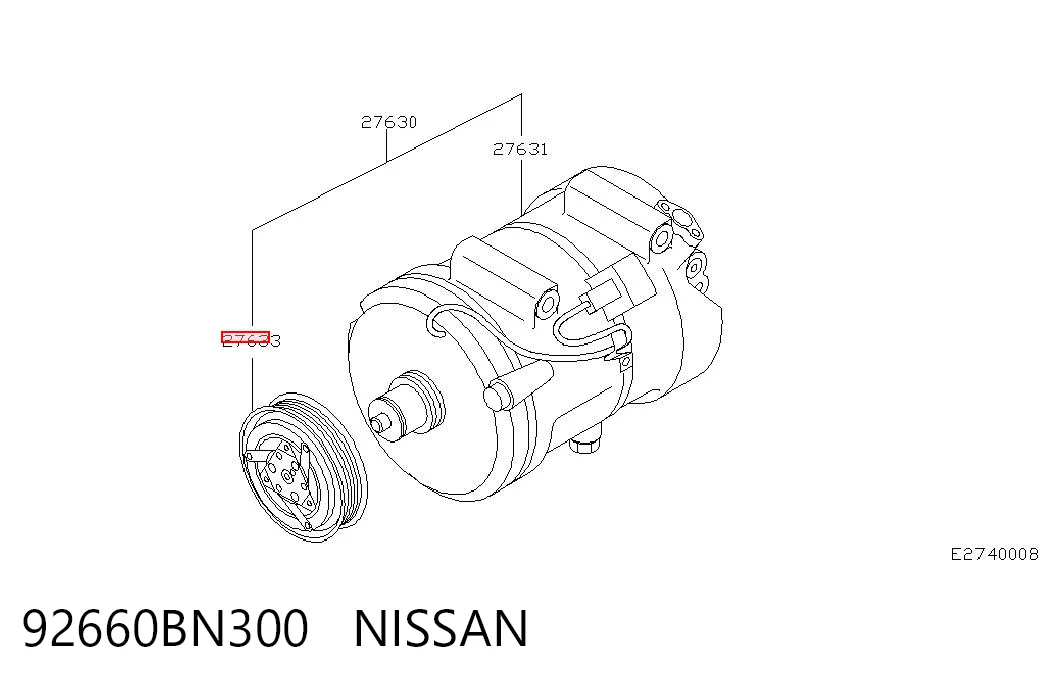 Acoplamento (bobina magnética) do compressor de aparelho de ar condicionado Nissan Primera  P12 ao melhor preço