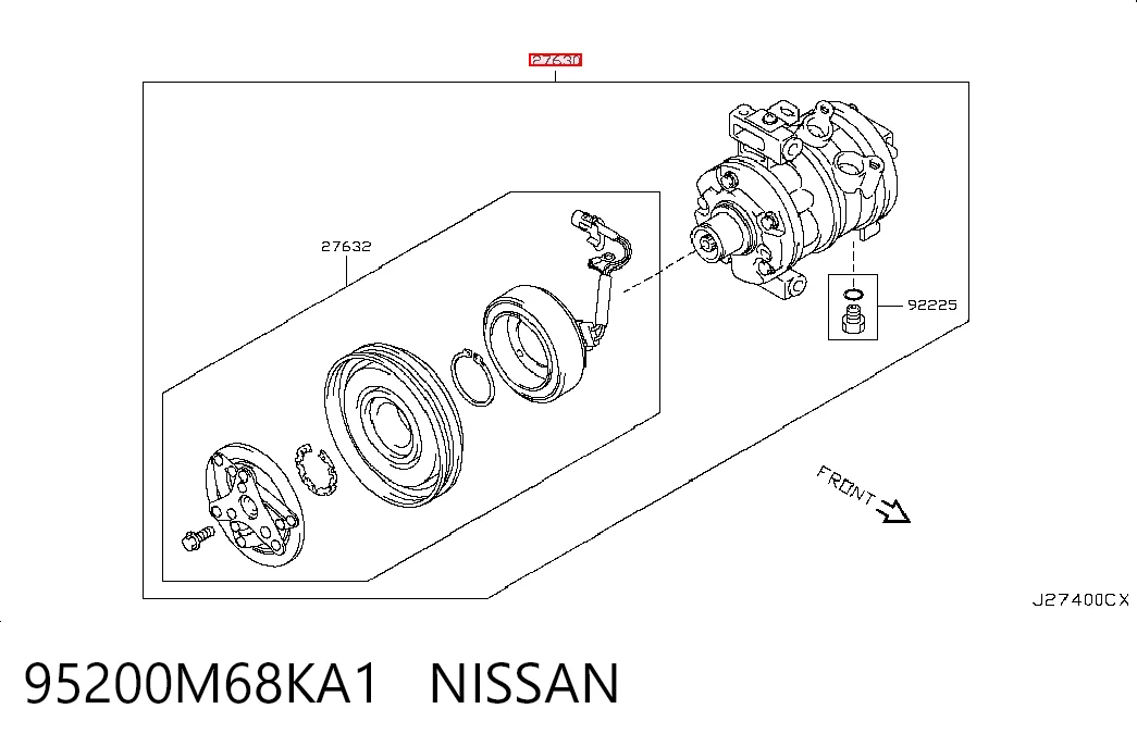 95200M68KA1 Nissan/Infiniti Compressor de aparelho de ar condicionado