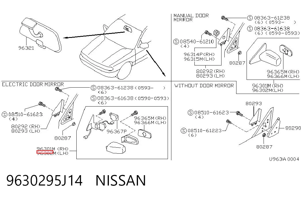 Compre Espelho de retrovisão esquerdo Nissan Primera 