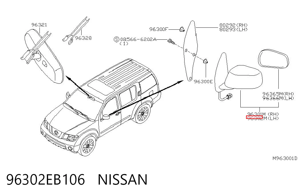  Espelho de retrovisão esquerdo Nissan Pathfinder SUV (R51M) (2005 - 2012) 