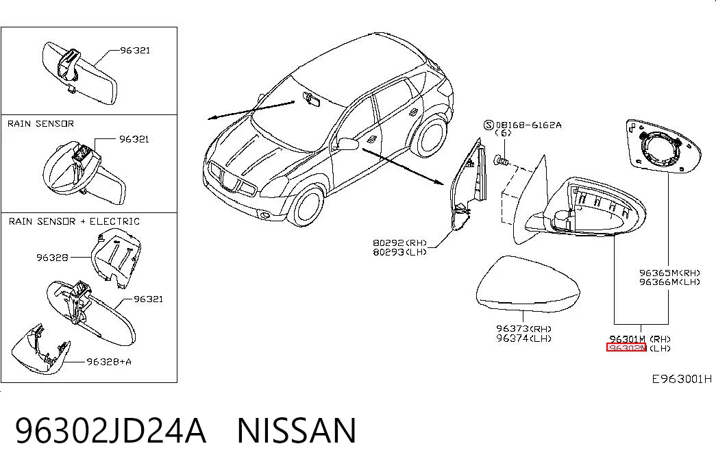  Espelho de retrovisão esquerdo Nissan Qashqai I SUV (J10) (2006 - 2013) I
