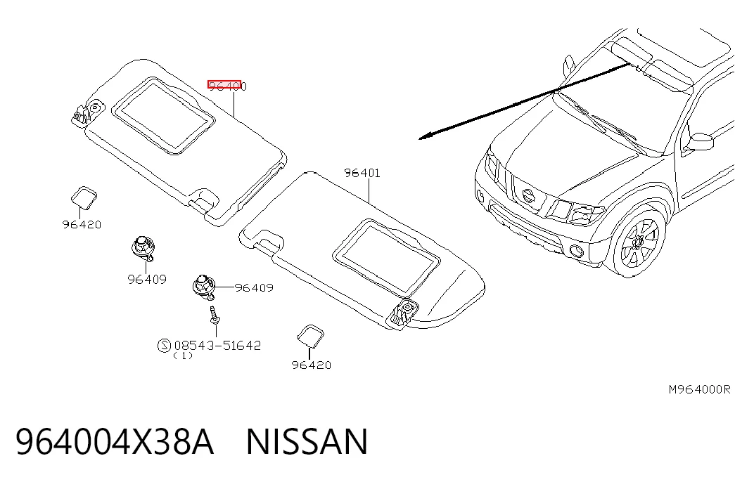 Pala contra o sol Nissan Pathfinder  R51M ao melhor preço