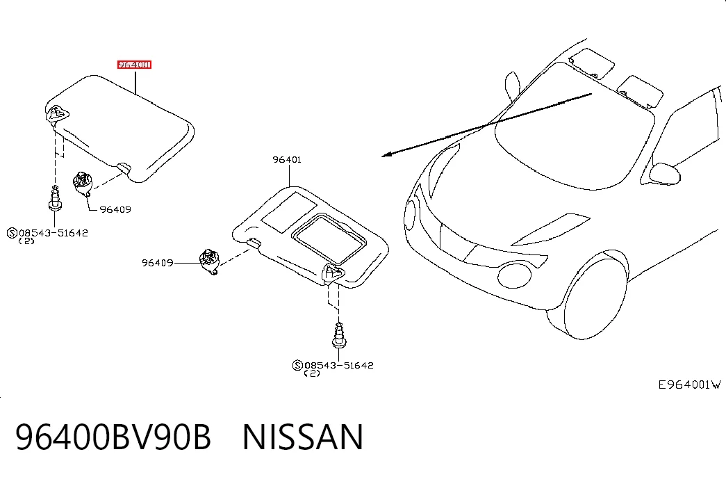 Pala contra o sol para Nissan JUKE JPN F15