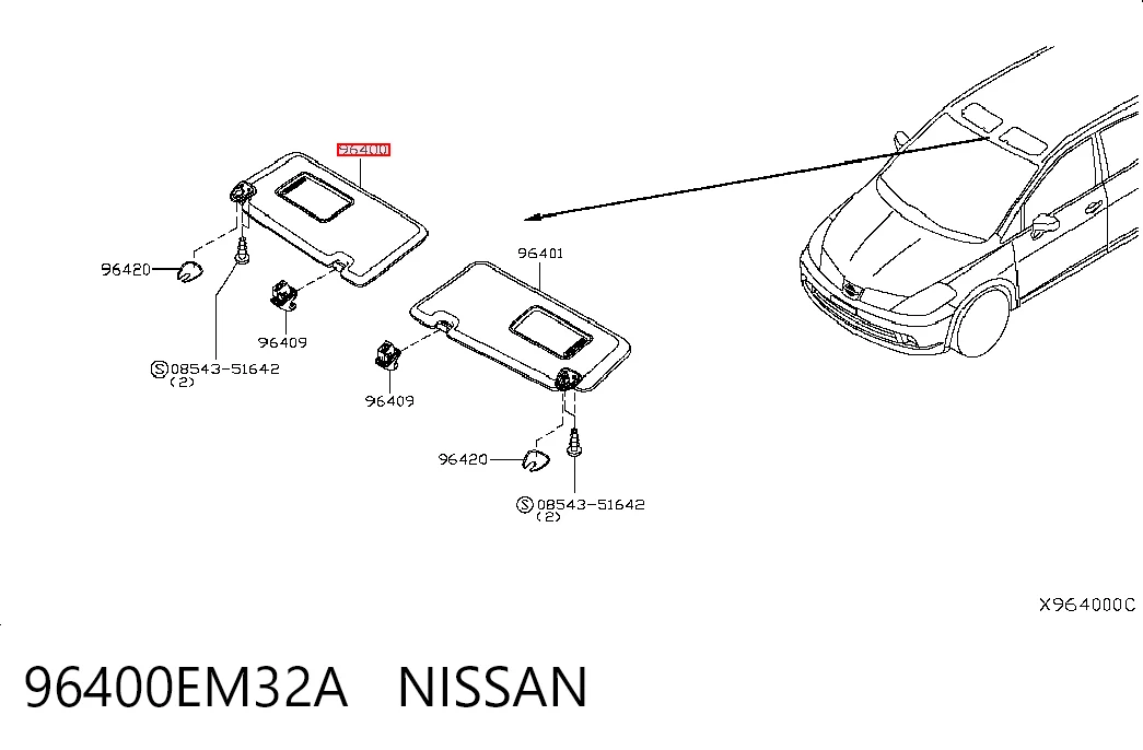 Pala contra o sol Nissan Tiida  C11X ao melhor preço