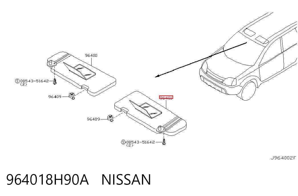 Pala contra o sol Nissan X-Trail  T30