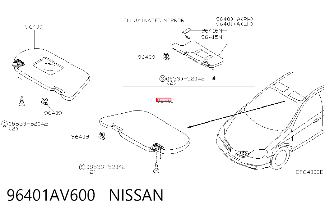 Pala contra o sol Nissan Primera WP12 ao melhor preço