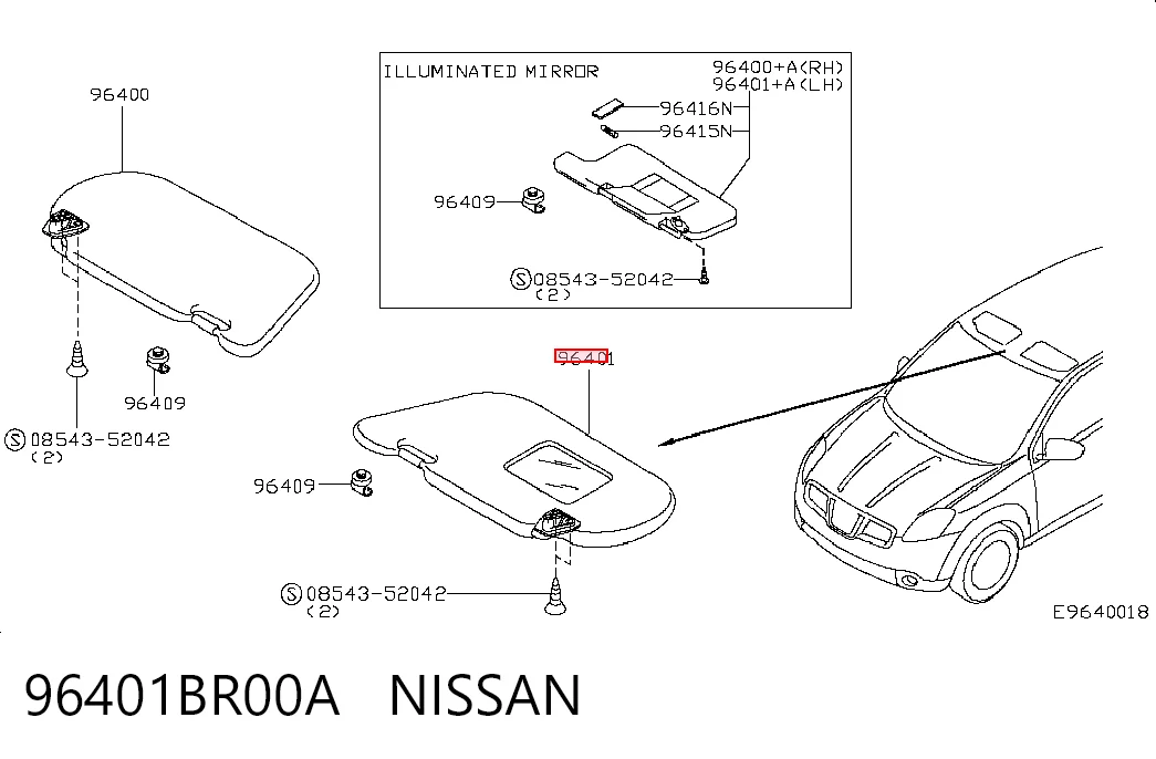 Pala contra o sol Nissan Qashqai  J10 ao melhor preço