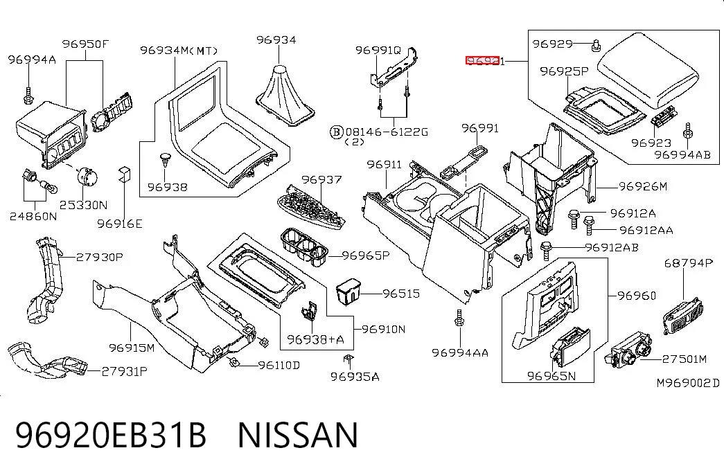 Braço de consola central Nissan Pathfinder  R51M ao melhor preço