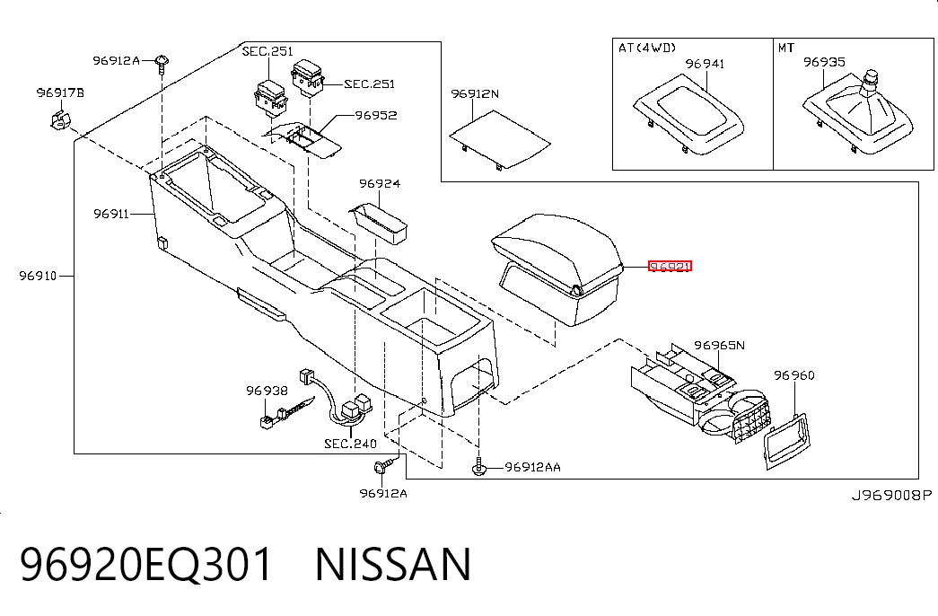 Braço de consola central Nissan X-Trail T30 ao melhor preço