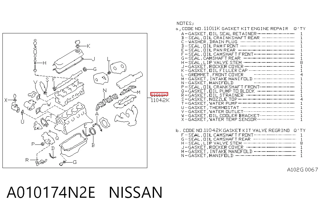 Compre Kit de vedantes de motor completo Nissan Sunny 3