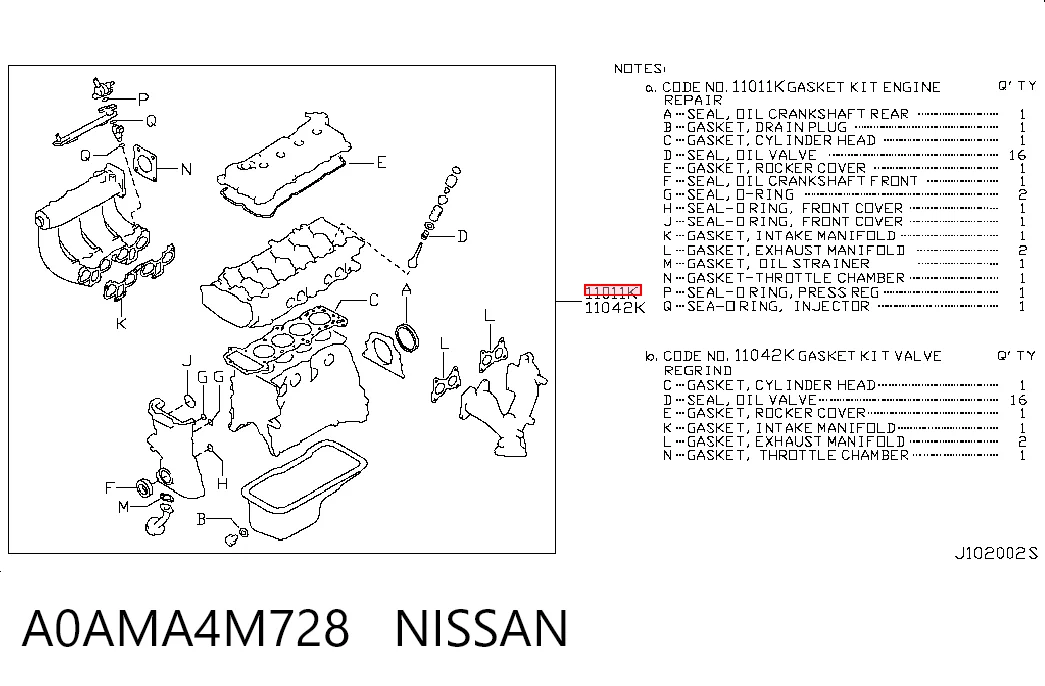 Kit de vedantes de motor completo NIPPON MOTORS 101014M725 preço, a partir de 139,82 USD
