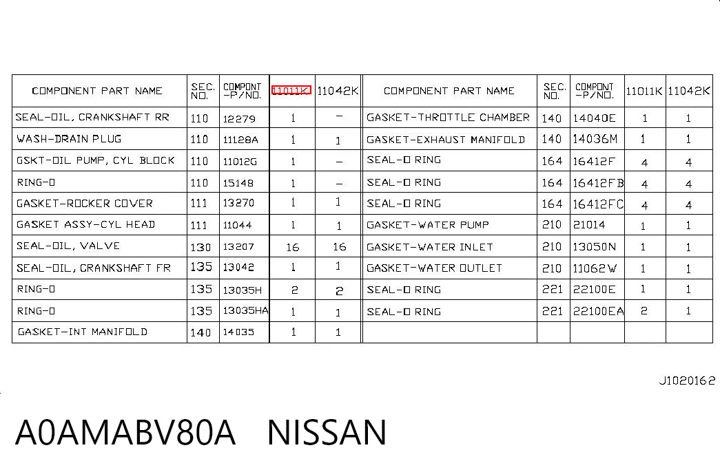 A0AMABV80A Nissan/Infiniti