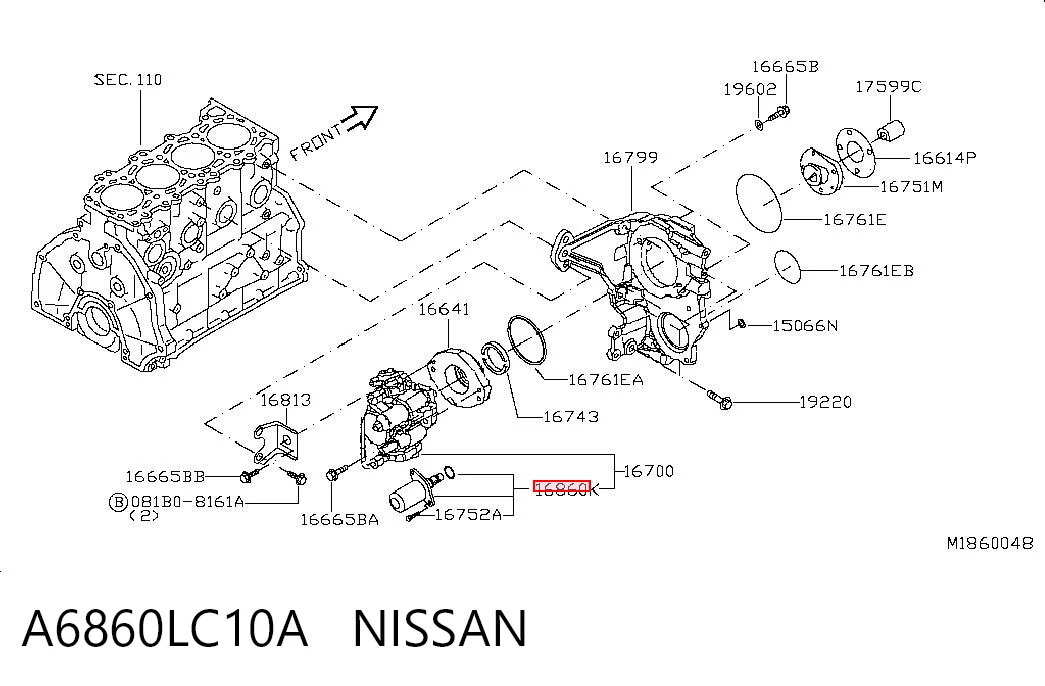 A6860LC10A Nissan/Infiniti Válvula de regulação de pressão (válvula de redução da Bomba de Combustível de Pressão Alta) Common-Rail-System