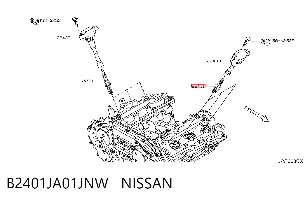 B2401JA01JNW Nissan/Infiniti Vela de ignição