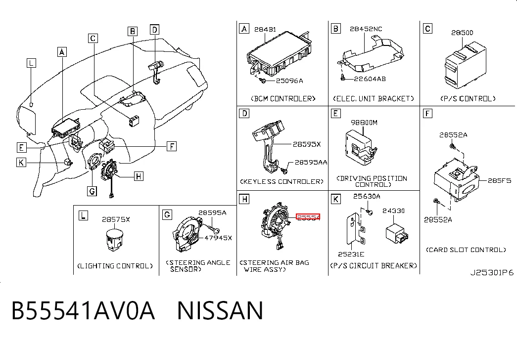 Compre Anel AIRBAG de contato, cabo plano do volante Nissan JUKE 