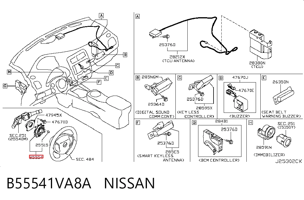 Compre Anel AIRBAG de contato, cabo plano do volante Nissan JUKE 