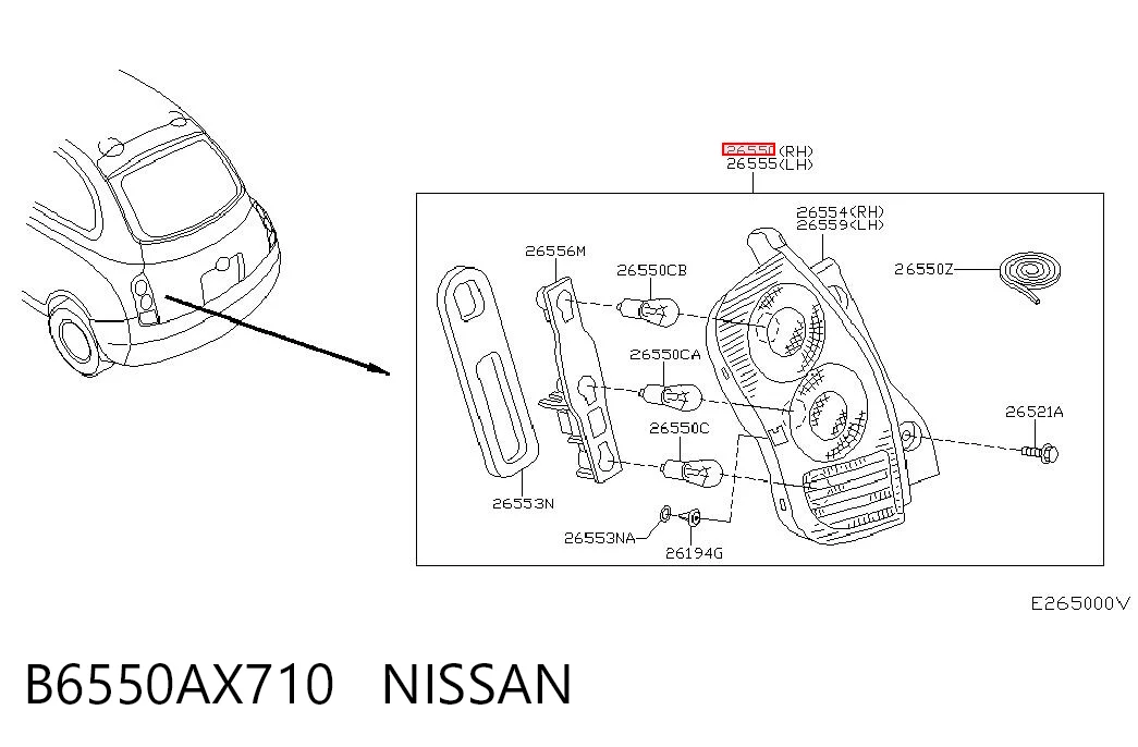 Lanterna traseira direita Nissan Micra preço, a partir de 46,79 USD