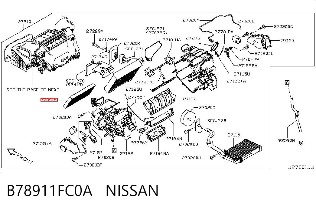 B78911FC0A Nissan/Infiniti Filtro de salão
