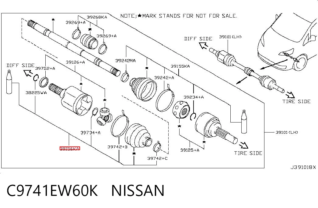Bota de proteção interna de junta homocinética do semieixo dianteiro para Nissan Tiida SC11X