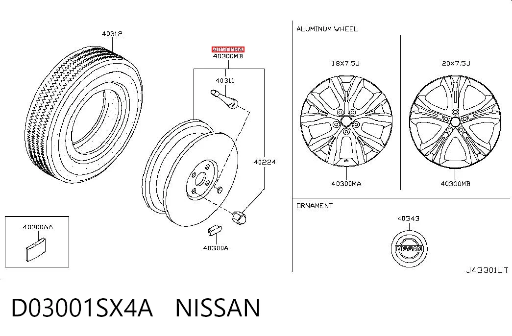 Discos de roda de aleação ligeira (de aleação ligeira, de titânio) Nissan Murano Z51 ao melhor preço