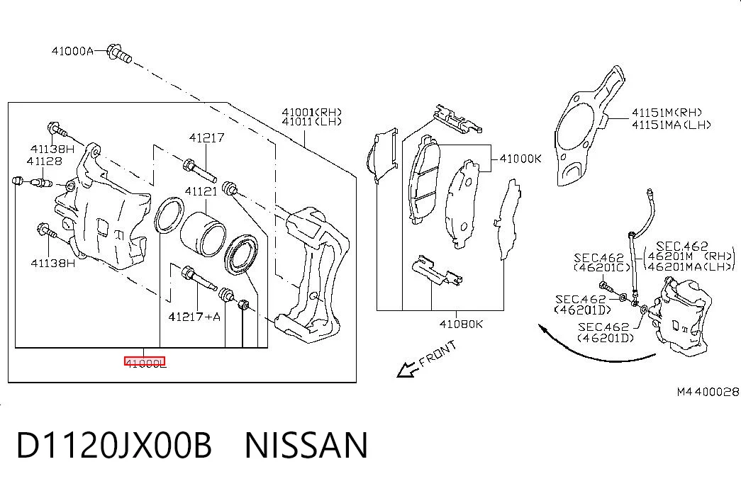 Kit de reparação de suporte do freio dianteiro para Mitsubishi Pajero SPORT II KH