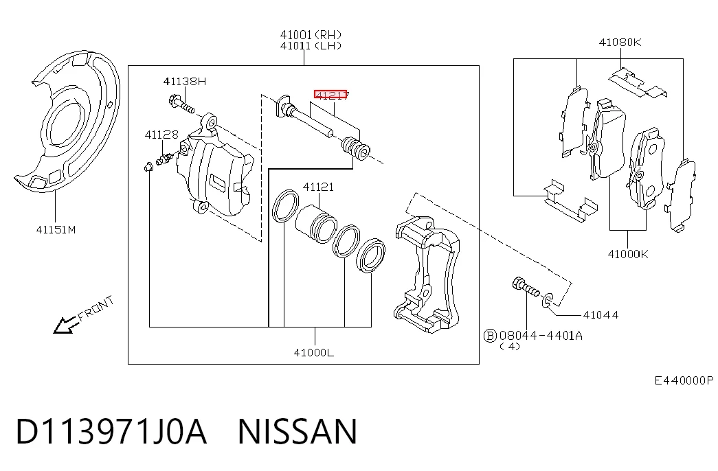 Kit de reparação de suporte do freio dianteiro Nissan Almera  V10 ao melhor preço