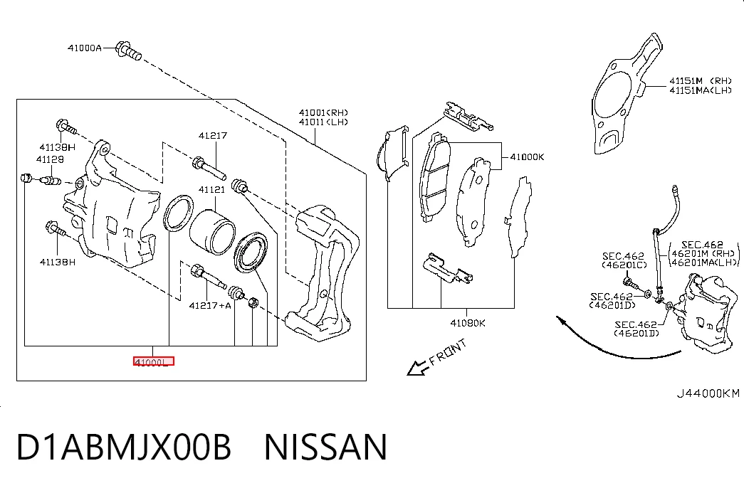 Kit de reparação de suporte do freio dianteiro Mitsubishi Pajero SPORT II KH