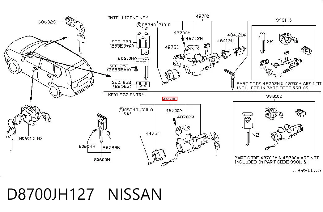 Fecho de ignição Nissan X-Trail  T31 ao melhor preço