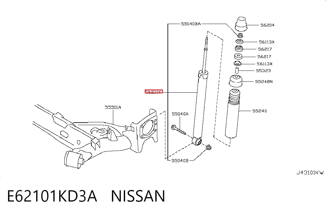 E62101KD3A Nissan/Infiniti