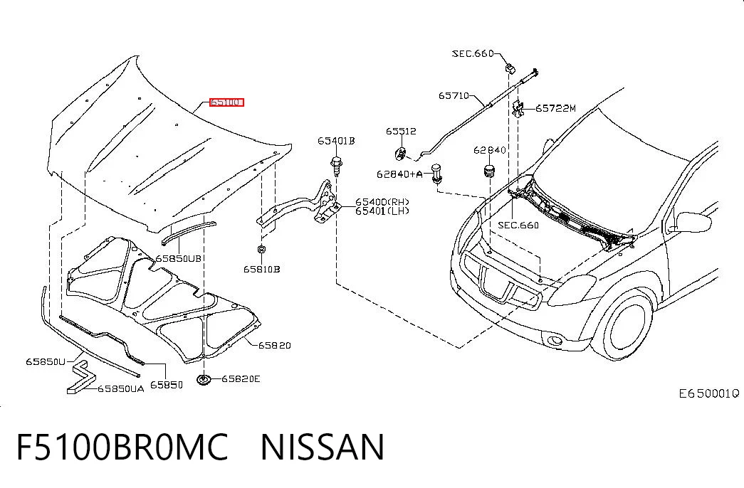  Capota Nissan Qashqai I SUV (J10) (2010 - 2013) I