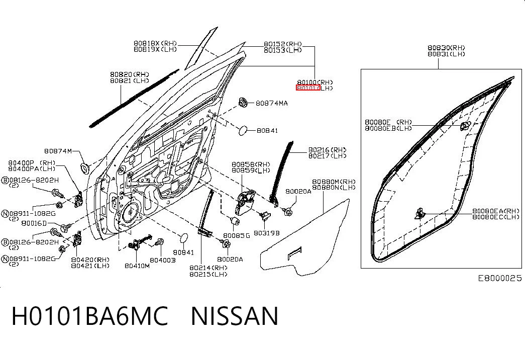 Porta dianteira esquerda para Nissan JUKE NMUK F15E