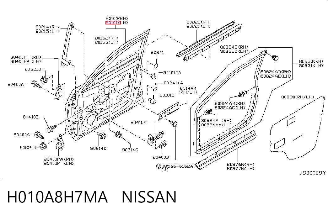 Porta dianteira esquerda para Nissan X-Trail  T30