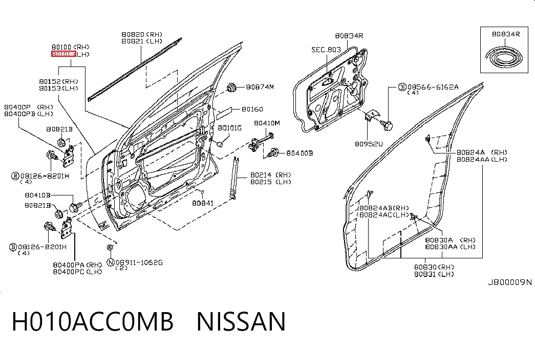 Porta dianteira esquerda Nissan Murano  Z50